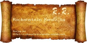 Rockenstein Renáta névjegykártya